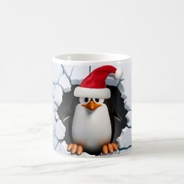 3D Schattigee Pinguïn met Santa Hat Koffiemok
