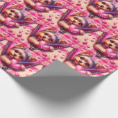 3D Schattigee Valentijnsdag rits hond Cadeaupapier (Hoek)