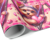 3D Schattigee Valentijnsdag rits hond Cadeaupapier (Rol Hoek)