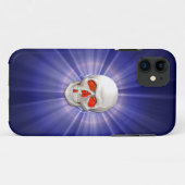 3D Schedel - Engel van de Dood met Blauwe Halo Case-Mate iPhone Case (Achterkant (horizontaal))