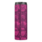 3D schedel met fuchsia bloemendesign & zonnebril Thermosbeker (Achterkant)