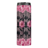 3D schedel met roze bloemmotief en zonnebril Thermosbeker (Achterkant)