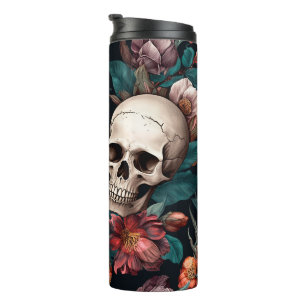 3D Schedels en Bloemen Thermosbeker
