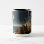 3D Schilderachtig Moonlit Night Forest Mok | Volle (Center)