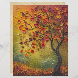 3D Schilderen Autumn Tree Scrapbook Paper