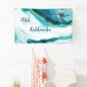 3D Schildpad | Mele Kalikimaka | Kerstmis Spandoek (Insitu)