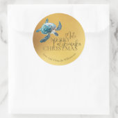 3D Schildpad Mele Kalikimaka | Op maat gemaakt  Ronde Sticker (Tas)