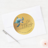 3D Schildpad Mele Kalikimaka | Op maat gemaakt  Ronde Sticker (Envelop)