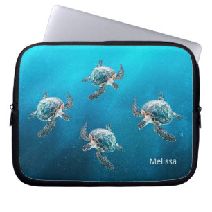 3D schildpadden kust Laptop Sleeve
