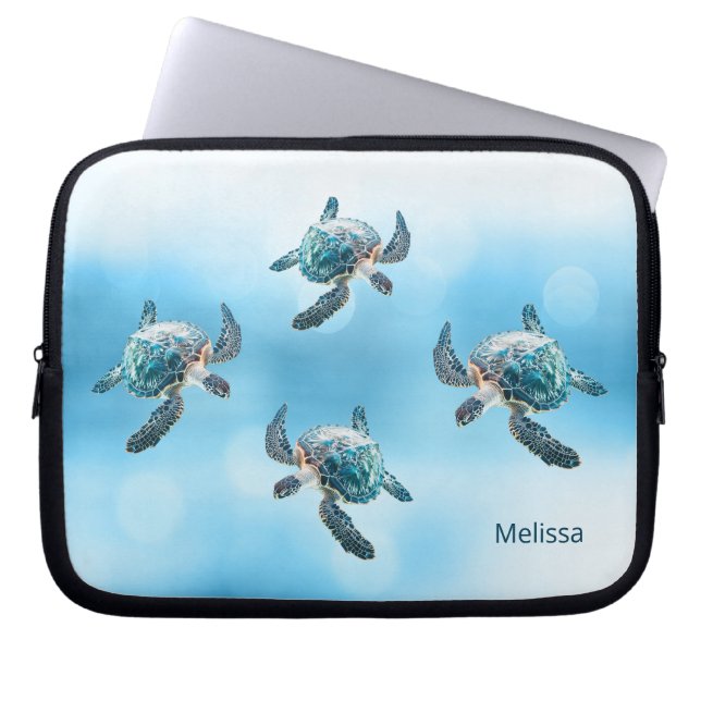 3D schildpadden kust Laptop Sleeve (Voorkant)