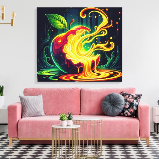 3D Schreeuwende appel Canvas Afdruk (Insitu (Woonkamer))