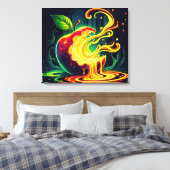 3D Schreeuwende appel Canvas Afdruk (Insitu (Slaapkamer))