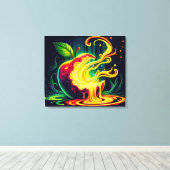 3D Schreeuwende appel Canvas Afdruk (Insitu (Houten vloer))