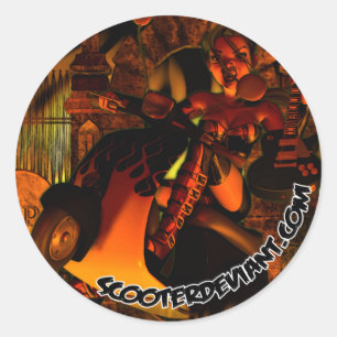 3D-scooter afwijkend Ronde Sticker