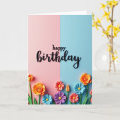 3D-script verjaardagskaart Kaart (Gele Bloem)