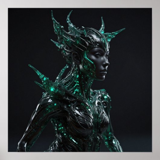 3D Sculptuur Essentie van Kunstmatige Intelligenti Poster (Voorkant)