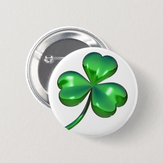 3D Shamrock Ronde Button 5,7 Cm (Voorkant /achterkant)