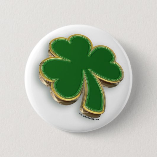 3D Shamrock Ronde Button 5,7 Cm (Voorkant)