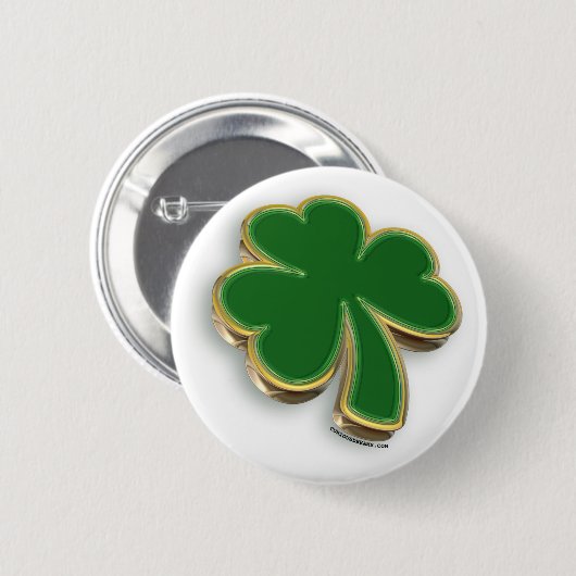 3D Shamrock Ronde Button 5,7 Cm (Voorkant /achterkant)