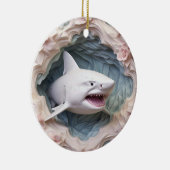 3D Shark Christmas Keramisch Ornament (Rechts)