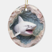 3D Shark Christmas Keramisch Ornament (Links)