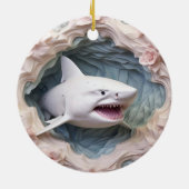 3D Shark Christmas Keramisch Ornament (Achterkant)