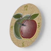 3D Shiny Apples (getextureerd) Wall Clock Grote Klok (Hoek)