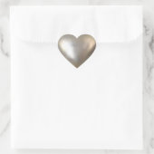 3D Silver Heart Hart Sticker (Tas)