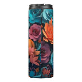 3D Sinaasappel en Turquoise Halloween Thermosbeker (Achterkant)