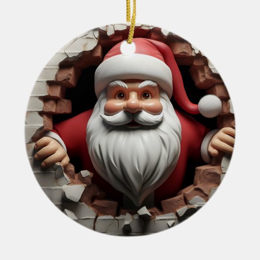 3d Sinterklaas Keramisch Ornament (Voorkant)