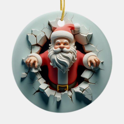 3d Sinterklaas Keramisch Ornament (Voorkant)
