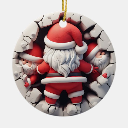 3d Sinterklaas Keramisch Ornament (Voorkant)