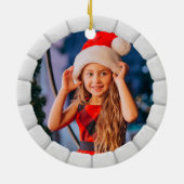 3D Sinterklaas Kerstmis aangepaste Kinder foto Keramisch Ornament (Achterkant)