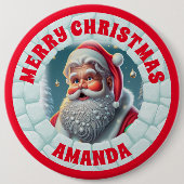 3D Sinterklaas Kerstmis Gepersonaliseerde Kinderen Ronde Button 6,0 Cm (Voorkant)