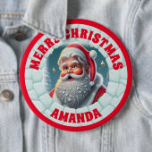 3D Sinterklaas Kerstmis Gepersonaliseerde Kinderen Ronde Button 6,0 Cm (In situ)