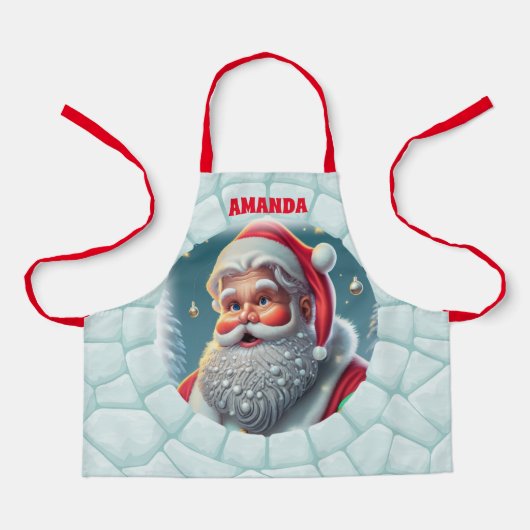 3D Sinterklaas Kerstmis Gepersonaliseerde Kinderen Schort (Voorkant)