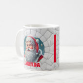 3D Sinterklaas Kerstmis Gepersonaliseerde Naam Vak Koffiemok (Voorkant links)