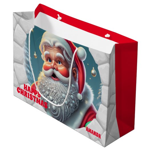 3D Sinterklaas Kerstmis Rode Vakantie Groot Cadeauzakje (Voorkant Gekanteld)