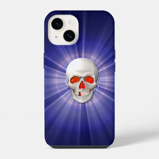 3D Skull - Angel of Death with Fire Eyes iPhone Hoesje (Achterkant)