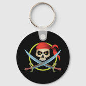 3D Skull en Crossbones Sleutelhanger (Voorkant)