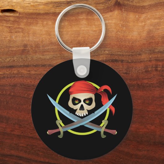 3D Skull en Crossbones Sleutelhanger (Voorkant)