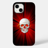 3D Skull in Ggloed Fire Case-Mate iPhone Case (Achterkant)