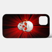 3D Skull in Ggloed Fire Case-Mate iPhone Case (Achterkant (horizontaal))