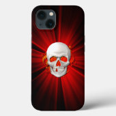 3D Skull in Ggloed Fire Case-Mate iPhone Case (Achterkant)