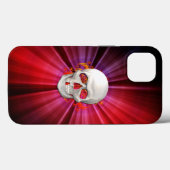 3D Skull in Ggloed Fire Case-Mate iPhone Case (Achterkant (horizontaal))