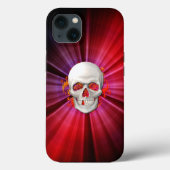 3D Skull in Ggloed Fire Case-Mate iPhone Case (Achterkant)