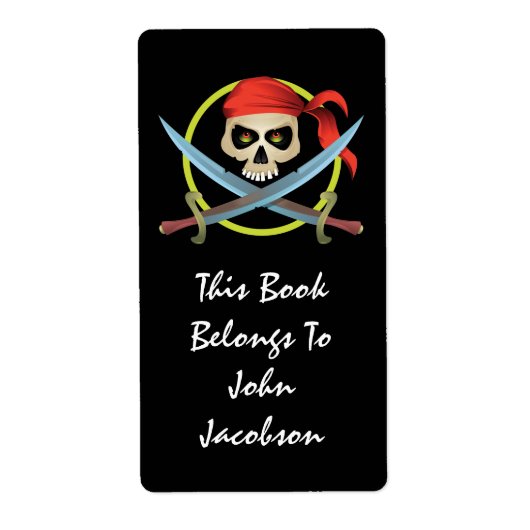 3D Skull Piraat Label (Voorkant)