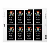 3D Skull Piraat Label (Full Sheet)