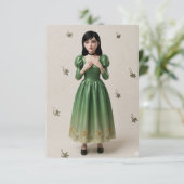3D Smaragdgroene Prinsessen Karakter Bedankkaart (Staand voorkant)