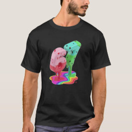 3D Smeltende 67 Kleurrijke Glanzende Grafische T-s T-shirt